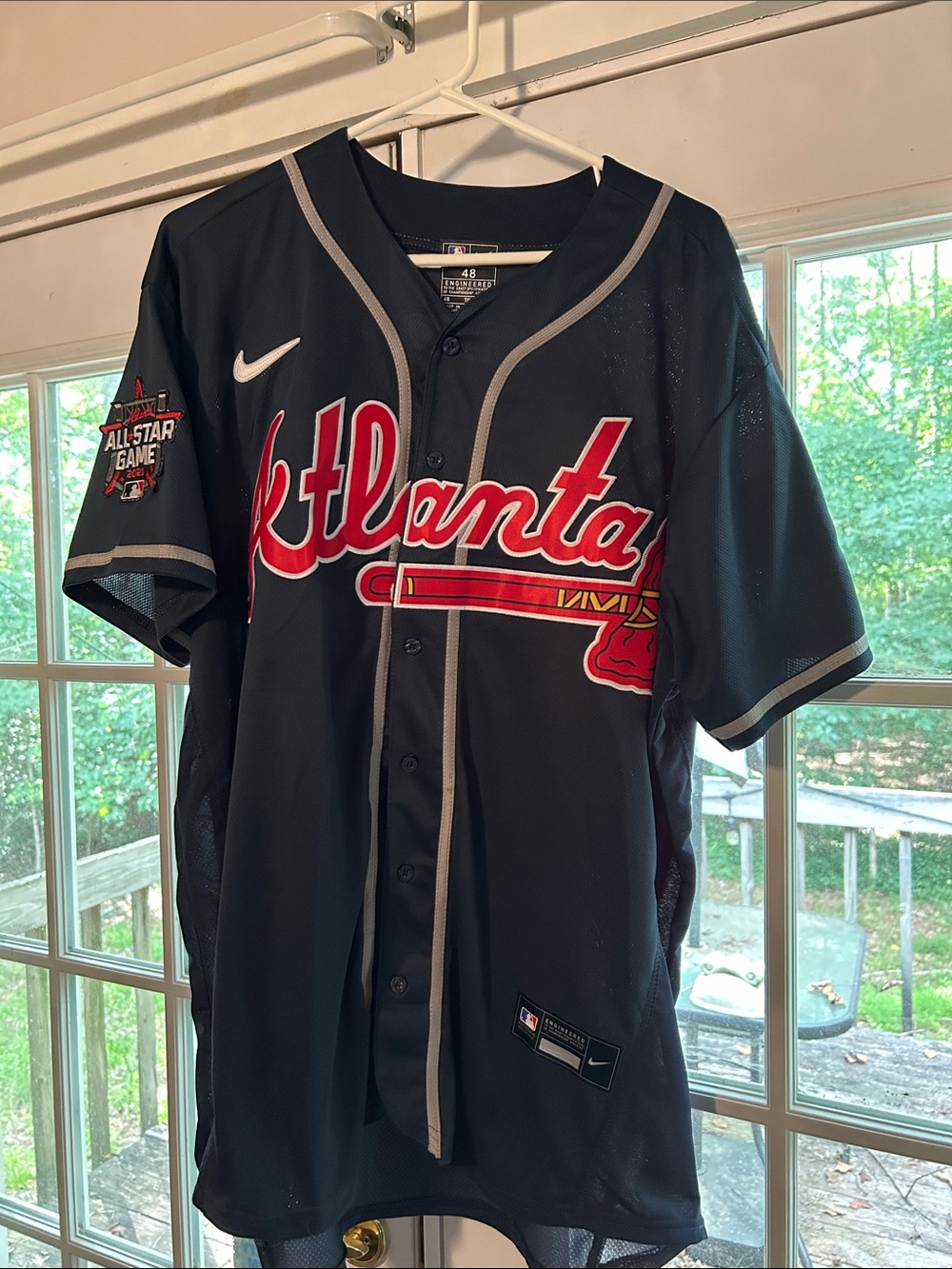 Nike Navy Atlanta Baseball All-Star Game Jersey with Red Trim
